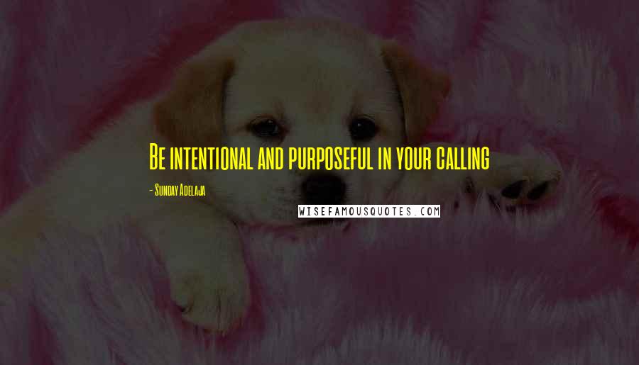 Sunday Adelaja Quotes: Be intentional and purposeful in your calling