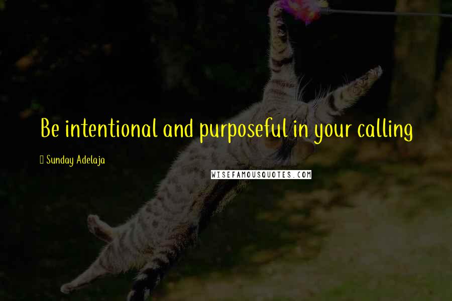 Sunday Adelaja Quotes: Be intentional and purposeful in your calling