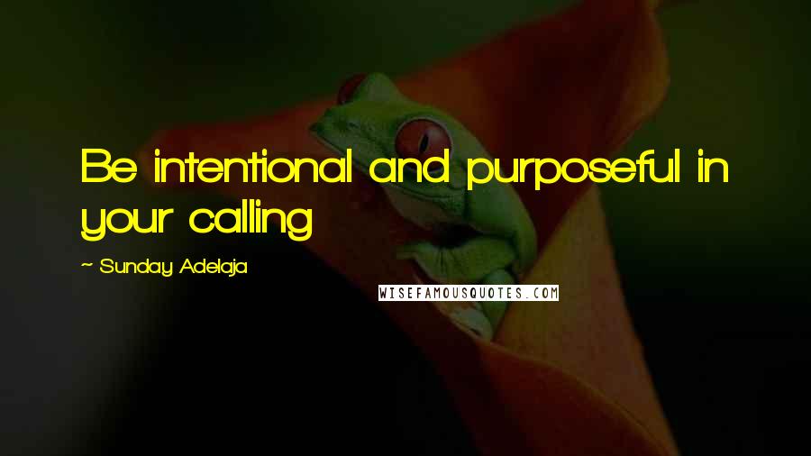 Sunday Adelaja Quotes: Be intentional and purposeful in your calling