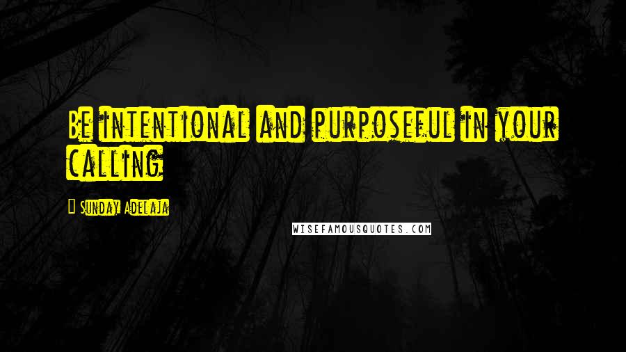 Sunday Adelaja Quotes: Be intentional and purposeful in your calling