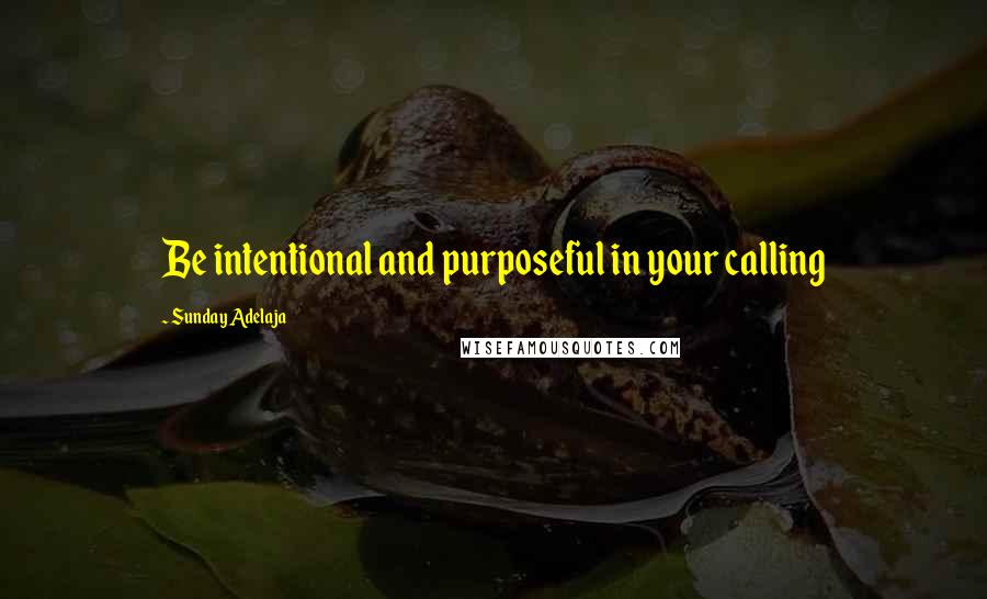 Sunday Adelaja Quotes: Be intentional and purposeful in your calling