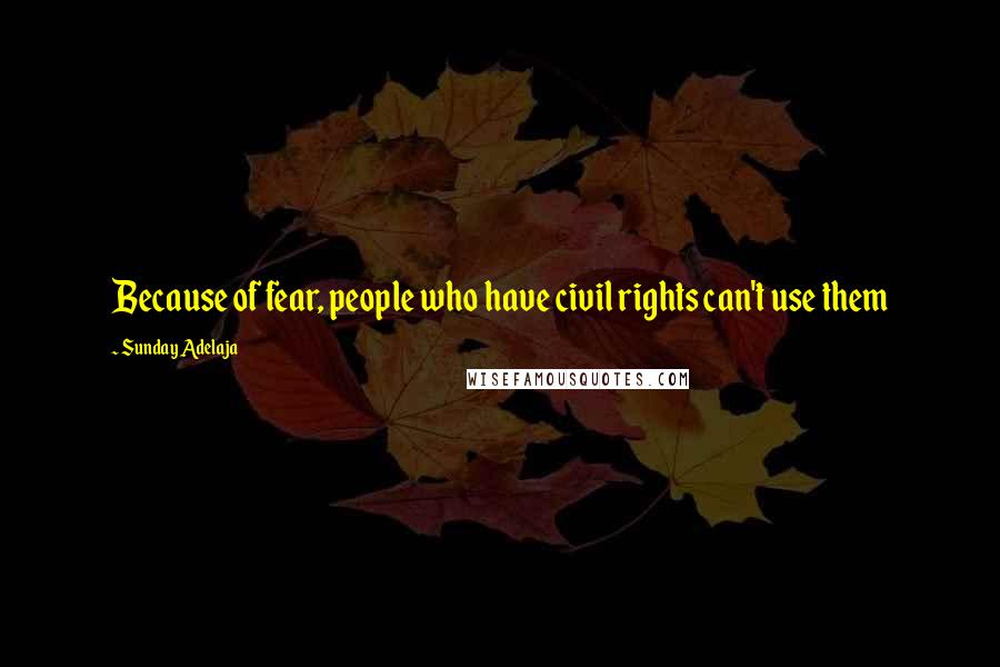 Sunday Adelaja Quotes: Because of fear, people who have civil rights can't use them