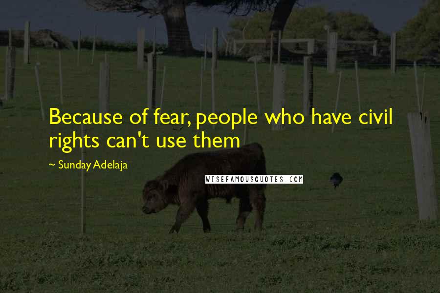 Sunday Adelaja Quotes: Because of fear, people who have civil rights can't use them