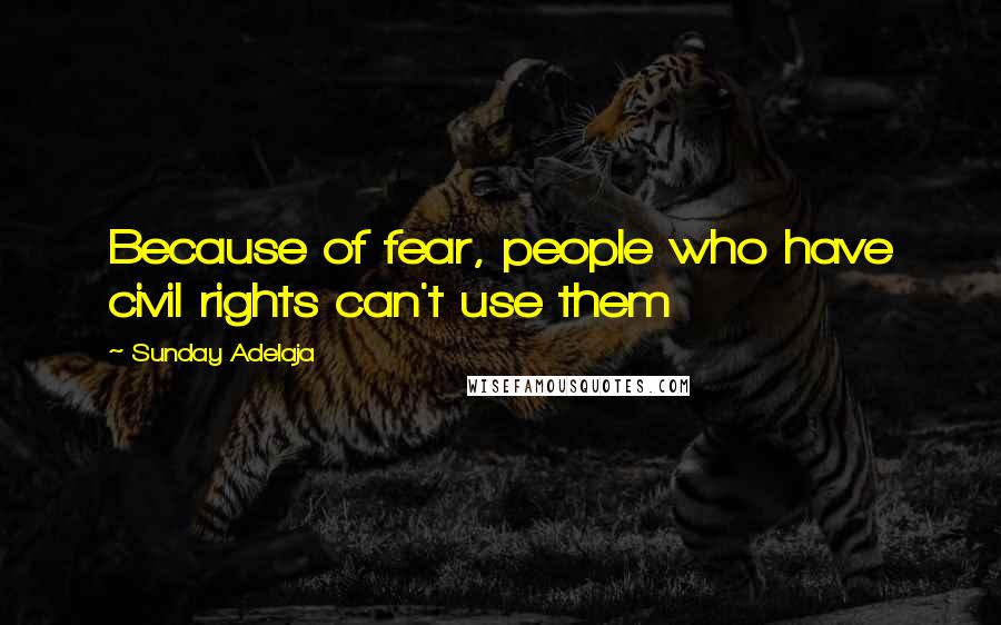 Sunday Adelaja Quotes: Because of fear, people who have civil rights can't use them