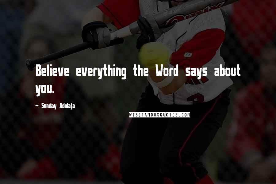 Sunday Adelaja Quotes: Believe everything the Word says about you.