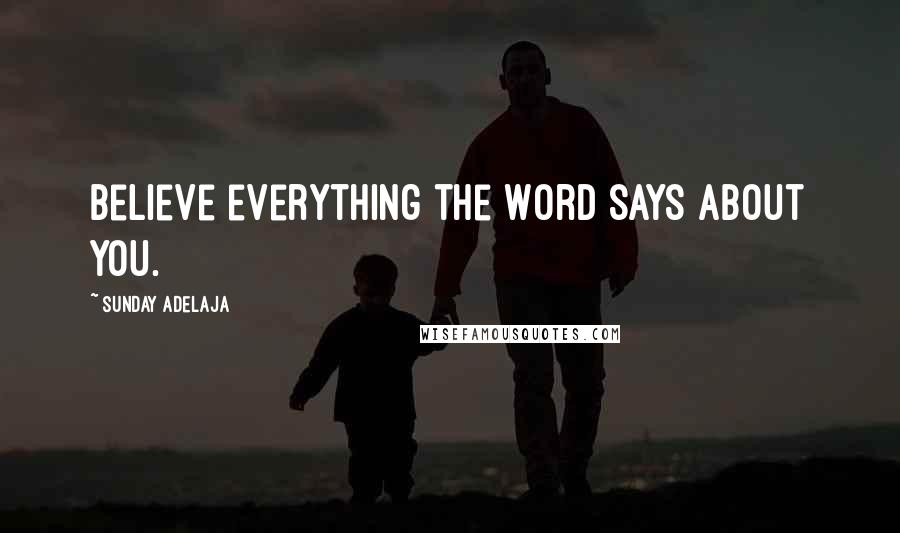 Sunday Adelaja Quotes: Believe everything the Word says about you.