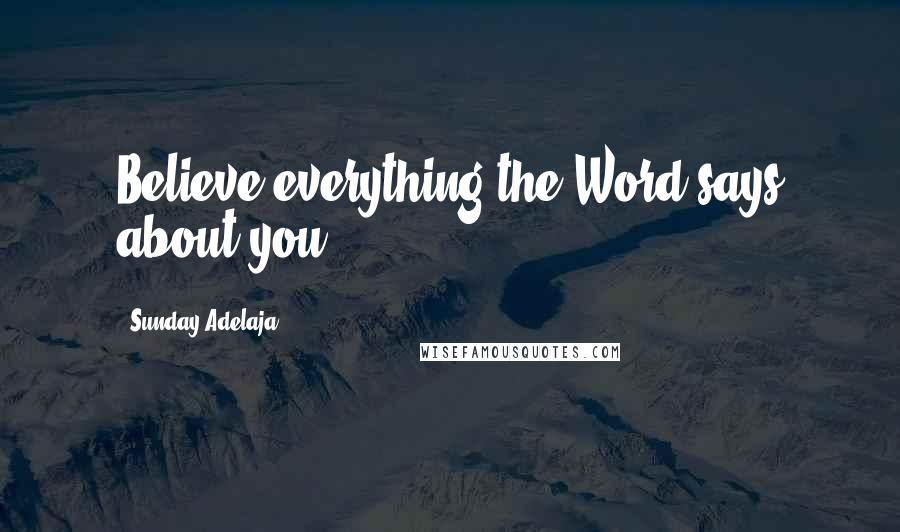 Sunday Adelaja Quotes: Believe everything the Word says about you.