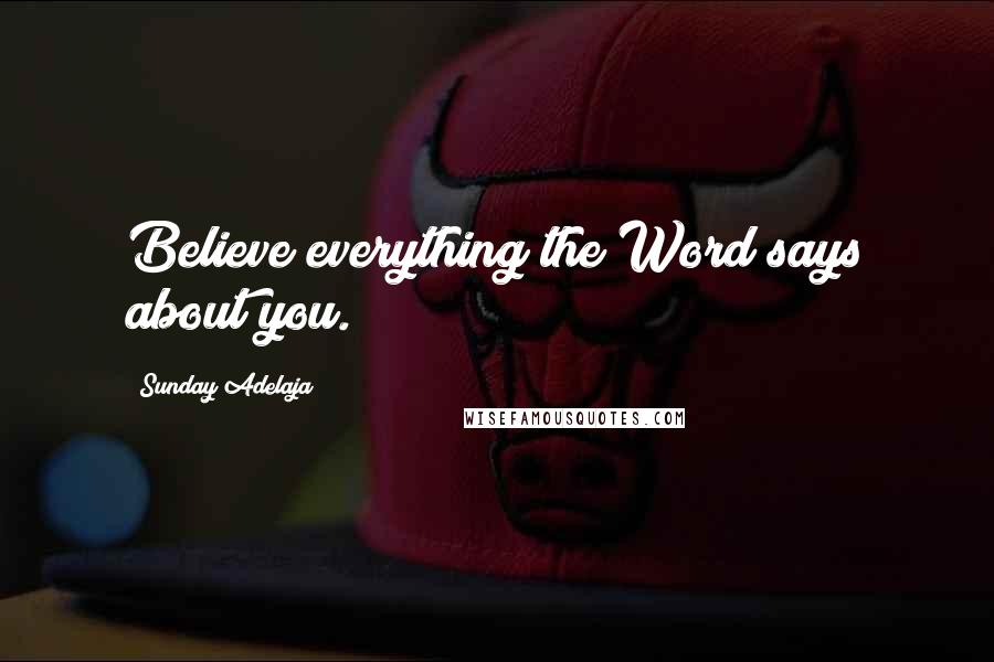 Sunday Adelaja Quotes: Believe everything the Word says about you.