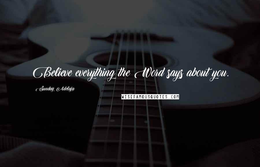 Sunday Adelaja Quotes: Believe everything the Word says about you.