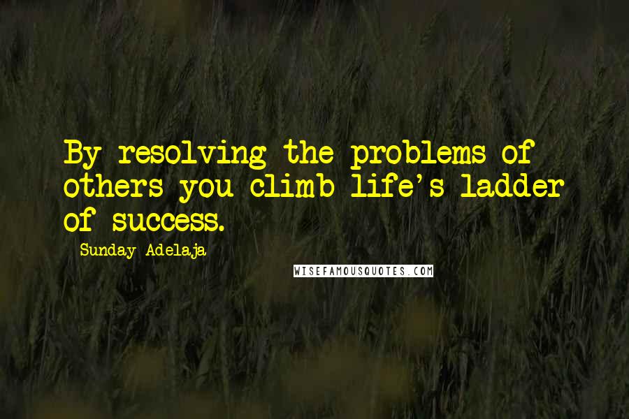 Sunday Adelaja Quotes: By resolving the problems of others you climb life's ladder of success.