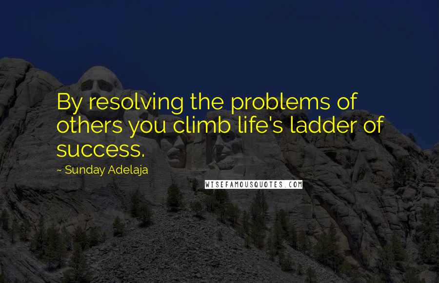 Sunday Adelaja Quotes: By resolving the problems of others you climb life's ladder of success.