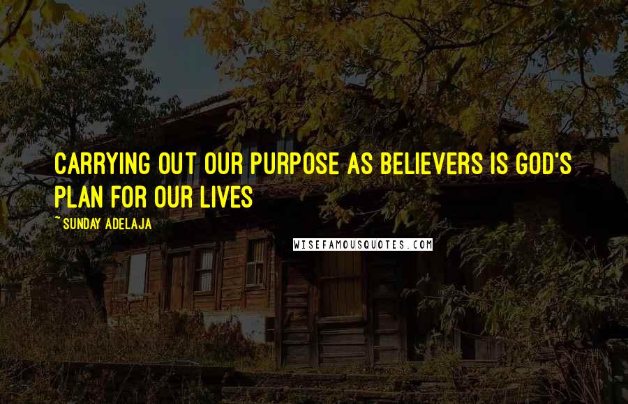 Sunday Adelaja Quotes: Carrying out our purpose as believers is God's plan for our lives