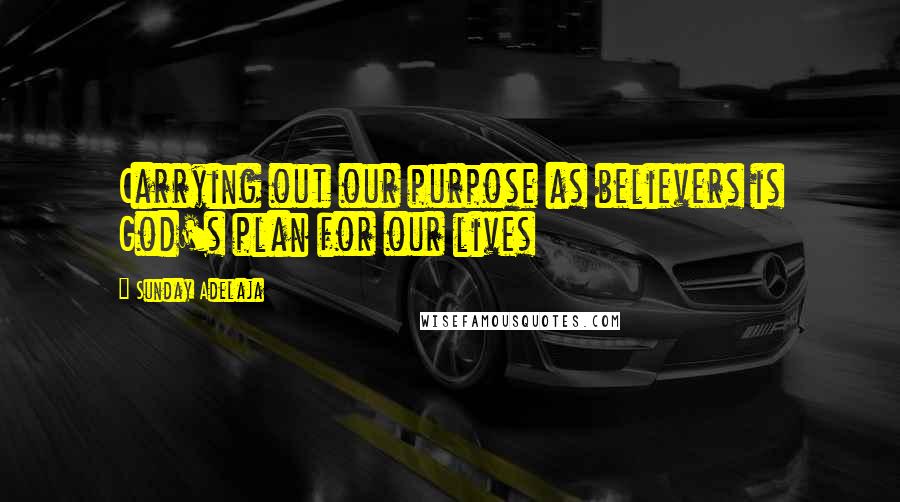 Sunday Adelaja Quotes: Carrying out our purpose as believers is God's plan for our lives