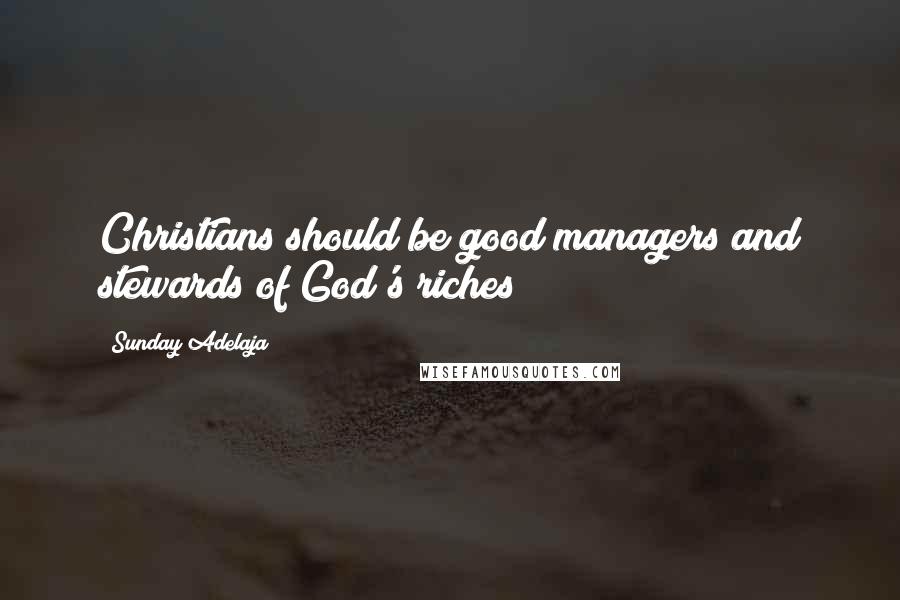 Sunday Adelaja Quotes: Christians should be good managers and stewards of God's riches