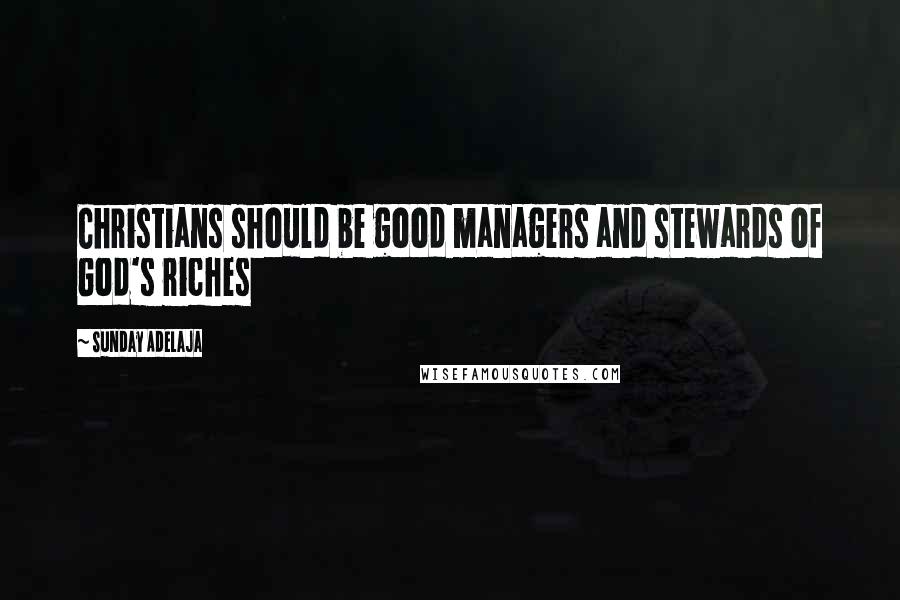 Sunday Adelaja Quotes: Christians should be good managers and stewards of God's riches