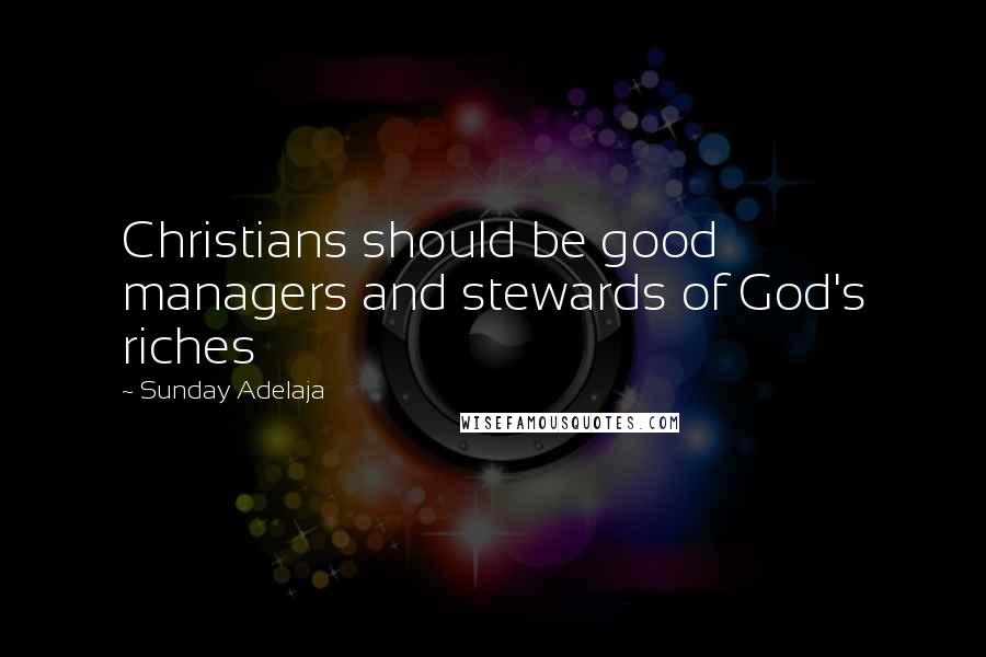 Sunday Adelaja Quotes: Christians should be good managers and stewards of God's riches