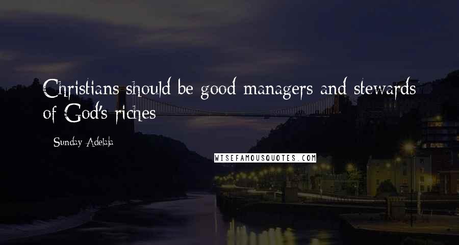 Sunday Adelaja Quotes: Christians should be good managers and stewards of God's riches