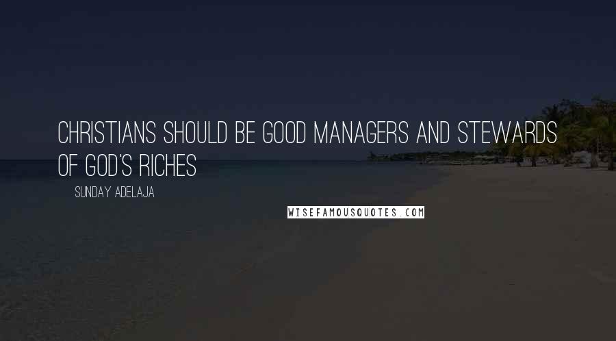 Sunday Adelaja Quotes: Christians should be good managers and stewards of God's riches