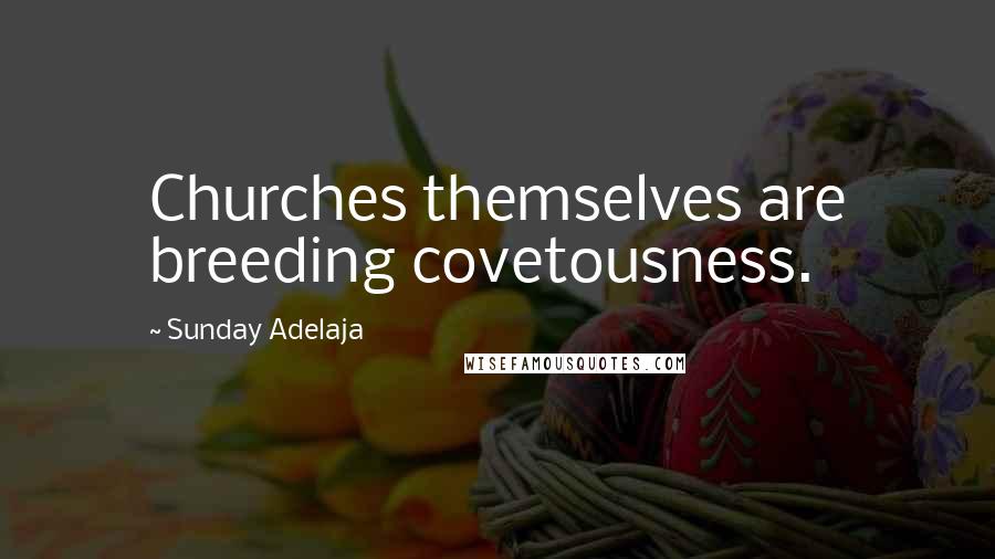 Sunday Adelaja Quotes: Churches themselves are breeding covetousness.