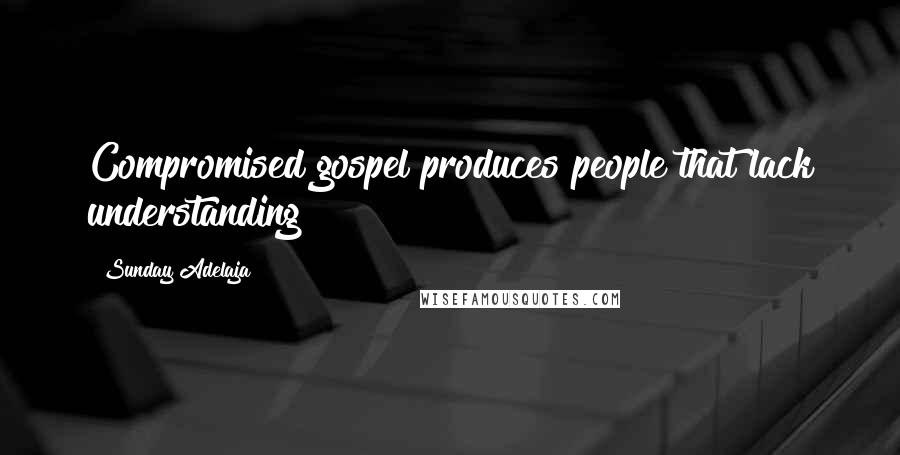 Sunday Adelaja Quotes: Compromised gospel produces people that lack understanding