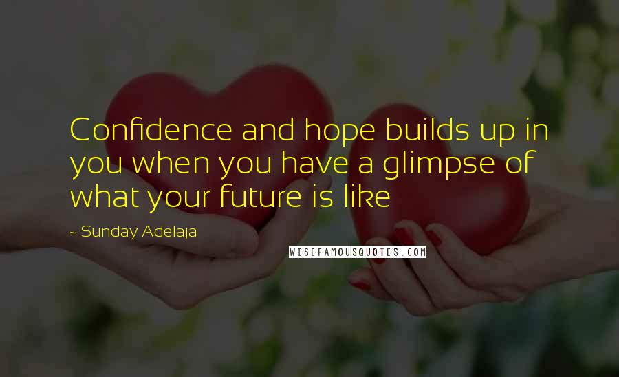 Sunday Adelaja Quotes: Confidence and hope builds up in you when you have a glimpse of what your future is like