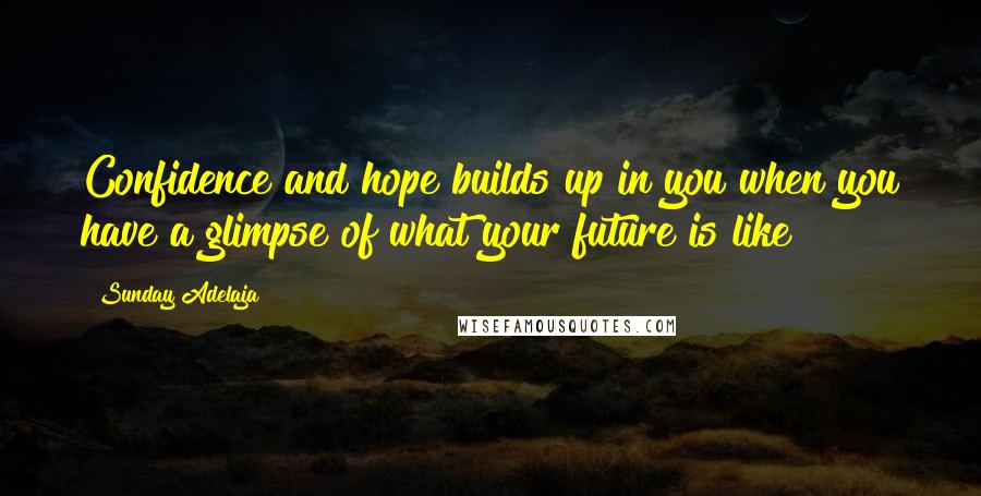 Sunday Adelaja Quotes: Confidence and hope builds up in you when you have a glimpse of what your future is like