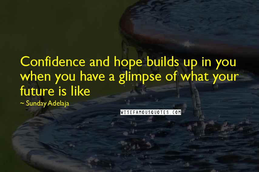 Sunday Adelaja Quotes: Confidence and hope builds up in you when you have a glimpse of what your future is like