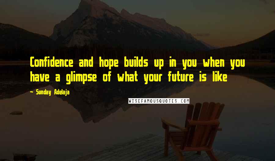 Sunday Adelaja Quotes: Confidence and hope builds up in you when you have a glimpse of what your future is like