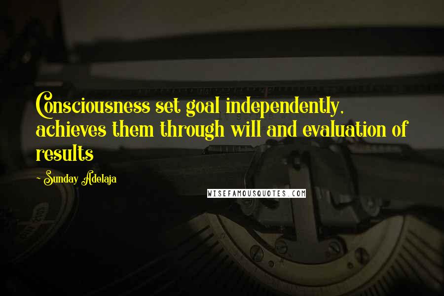 Sunday Adelaja Quotes: Consciousness set goal independently, achieves them through will and evaluation of results