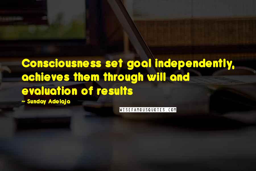 Sunday Adelaja Quotes: Consciousness set goal independently, achieves them through will and evaluation of results