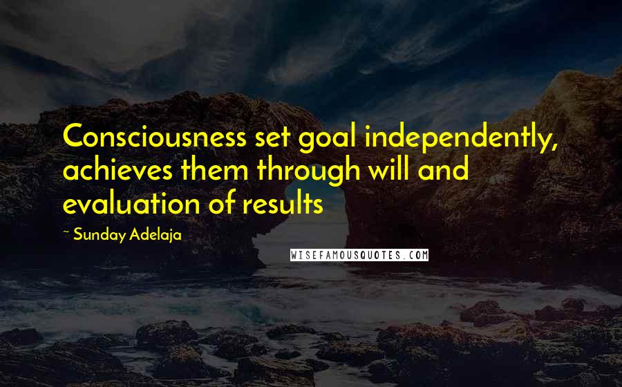 Sunday Adelaja Quotes: Consciousness set goal independently, achieves them through will and evaluation of results