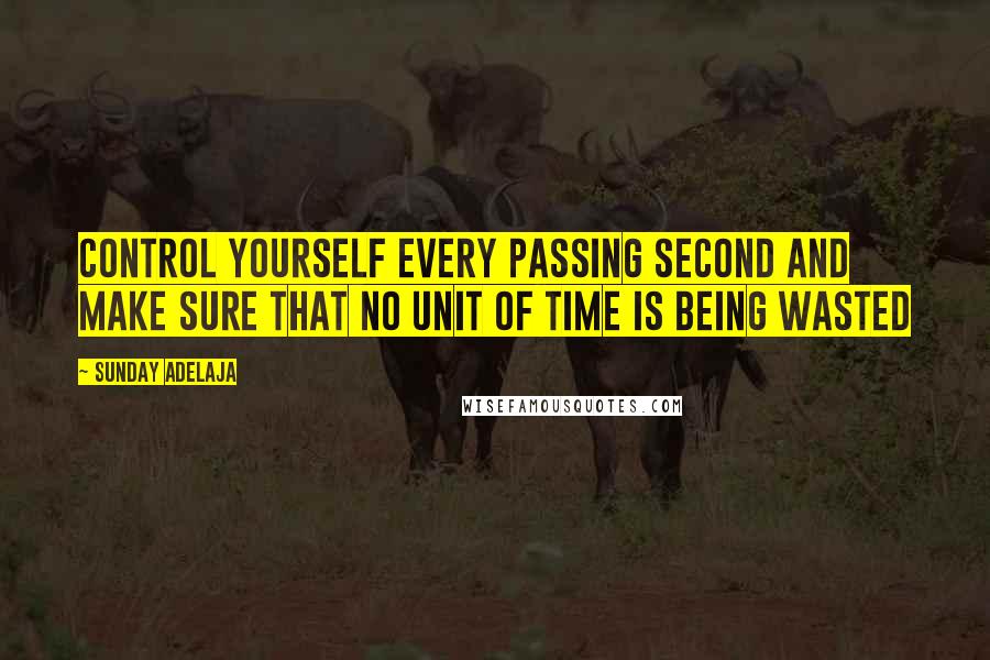 Sunday Adelaja Quotes: Control yourself every passing second and make sure that no unit of time is being wasted