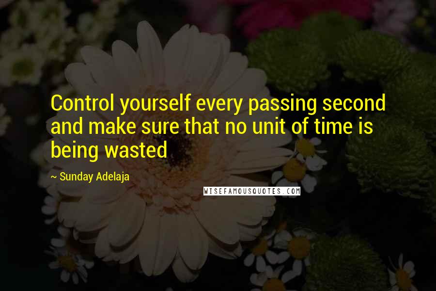 Sunday Adelaja Quotes: Control yourself every passing second and make sure that no unit of time is being wasted