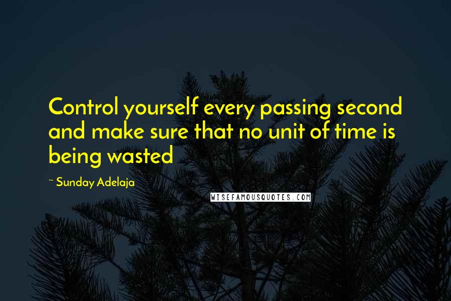 Sunday Adelaja Quotes: Control yourself every passing second and make sure that no unit of time is being wasted