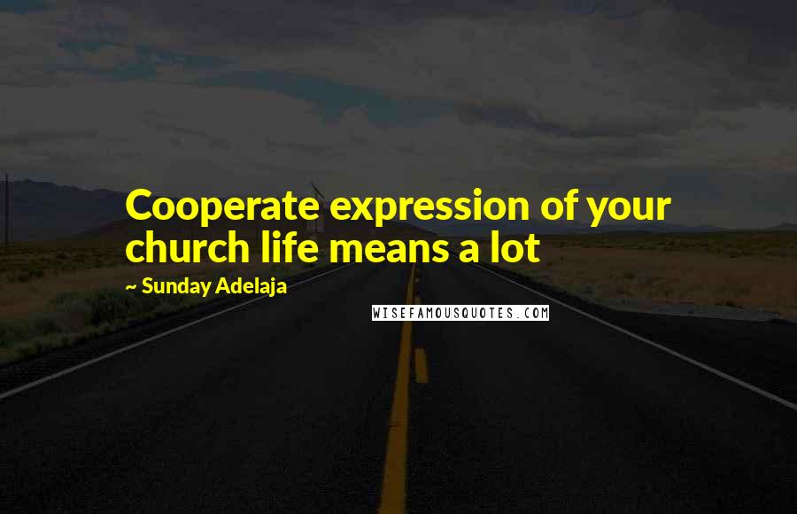 Sunday Adelaja Quotes: Cooperate expression of your church life means a lot