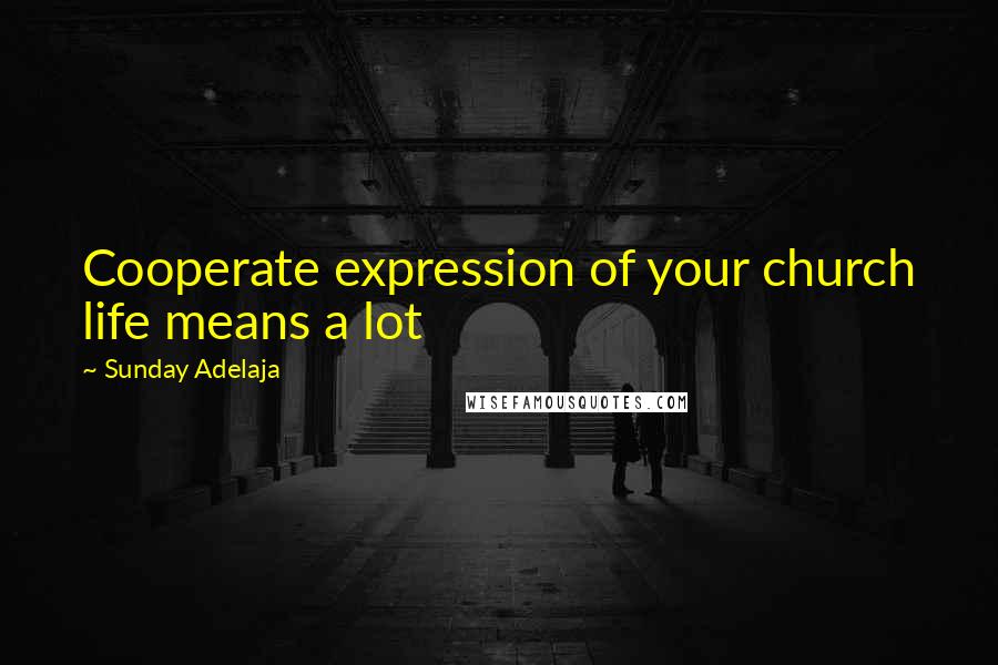 Sunday Adelaja Quotes: Cooperate expression of your church life means a lot