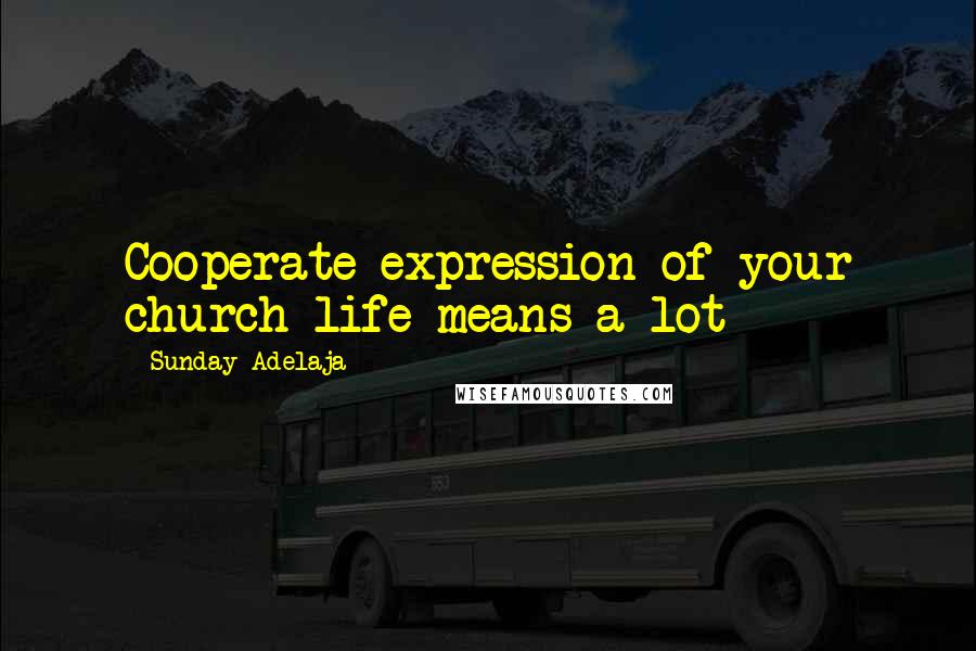 Sunday Adelaja Quotes: Cooperate expression of your church life means a lot