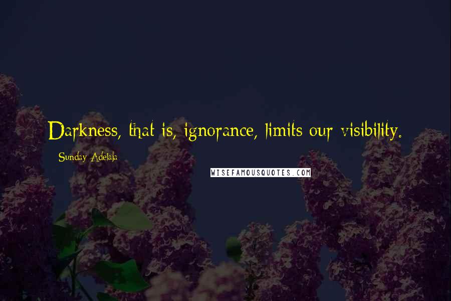 Sunday Adelaja Quotes: Darkness, that is, ignorance, limits our visibility.