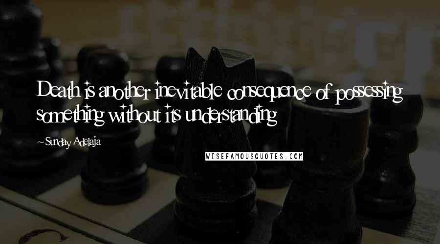 Sunday Adelaja Quotes: Death is another inevitable consequence of possessing something without its understanding