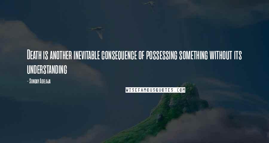 Sunday Adelaja Quotes: Death is another inevitable consequence of possessing something without its understanding