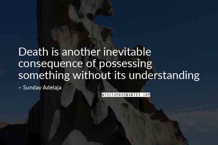 Sunday Adelaja Quotes: Death is another inevitable consequence of possessing something without its understanding