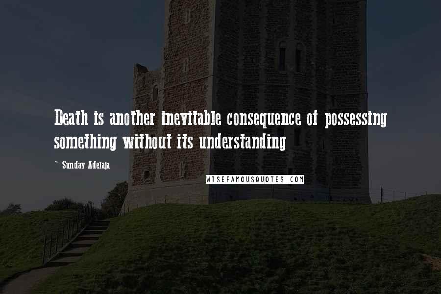 Sunday Adelaja Quotes: Death is another inevitable consequence of possessing something without its understanding