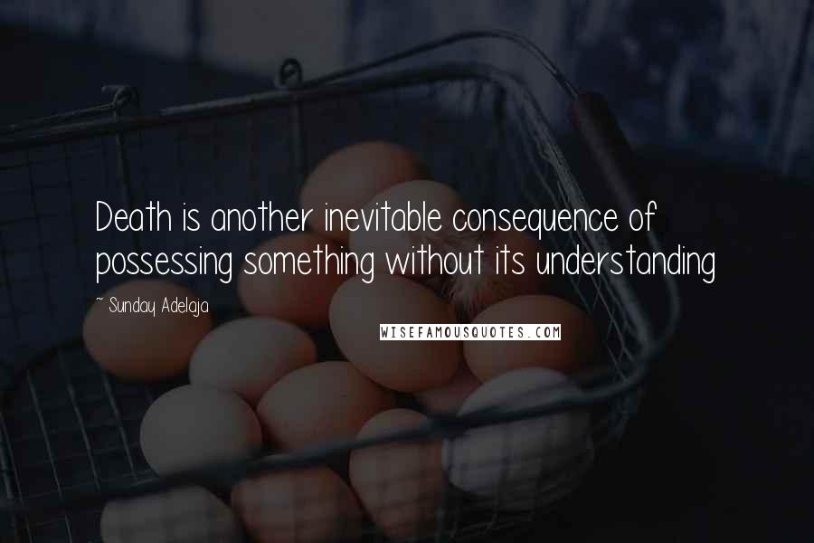 Sunday Adelaja Quotes: Death is another inevitable consequence of possessing something without its understanding