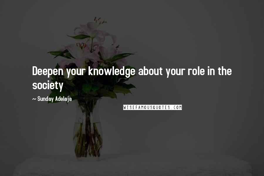 Sunday Adelaja Quotes: Deepen your knowledge about your role in the society