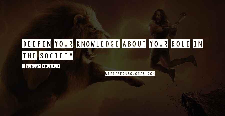 Sunday Adelaja Quotes: Deepen your knowledge about your role in the society