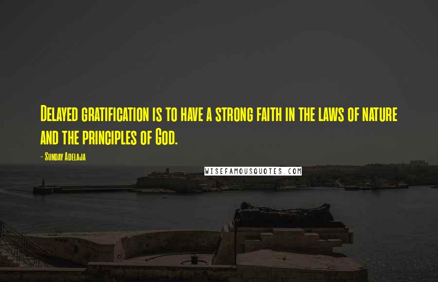Sunday Adelaja Quotes: Delayed gratification is to have a strong faith in the laws of nature and the principles of God.