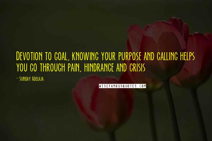 Sunday Adelaja Quotes: Devotion to goal, knowing your purpose and calling helps you go through pain, hindrance and crisis