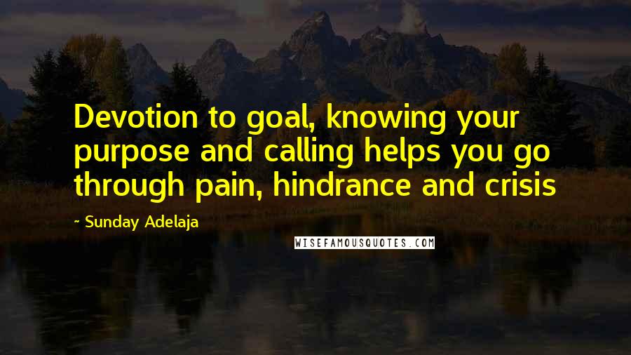 Sunday Adelaja Quotes: Devotion to goal, knowing your purpose and calling helps you go through pain, hindrance and crisis