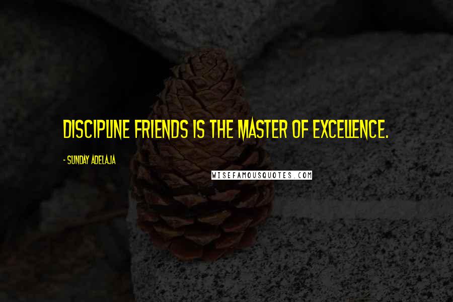 Sunday Adelaja Quotes: Discipline friends is the master of excellence.