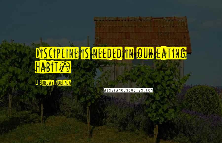 Sunday Adelaja Quotes: Discipline is needed in our eating habit.